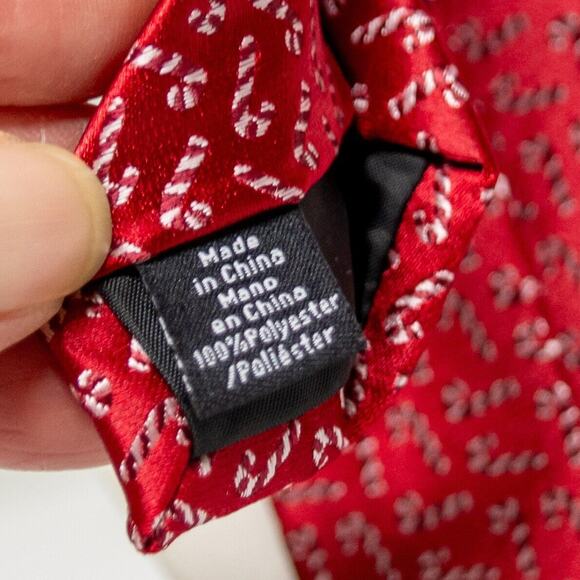 CHRISTMAS Holiday Ties Men's Classic Fit Red Candy Cane HO HO HO Brand Necktie - Picture 4 of 4